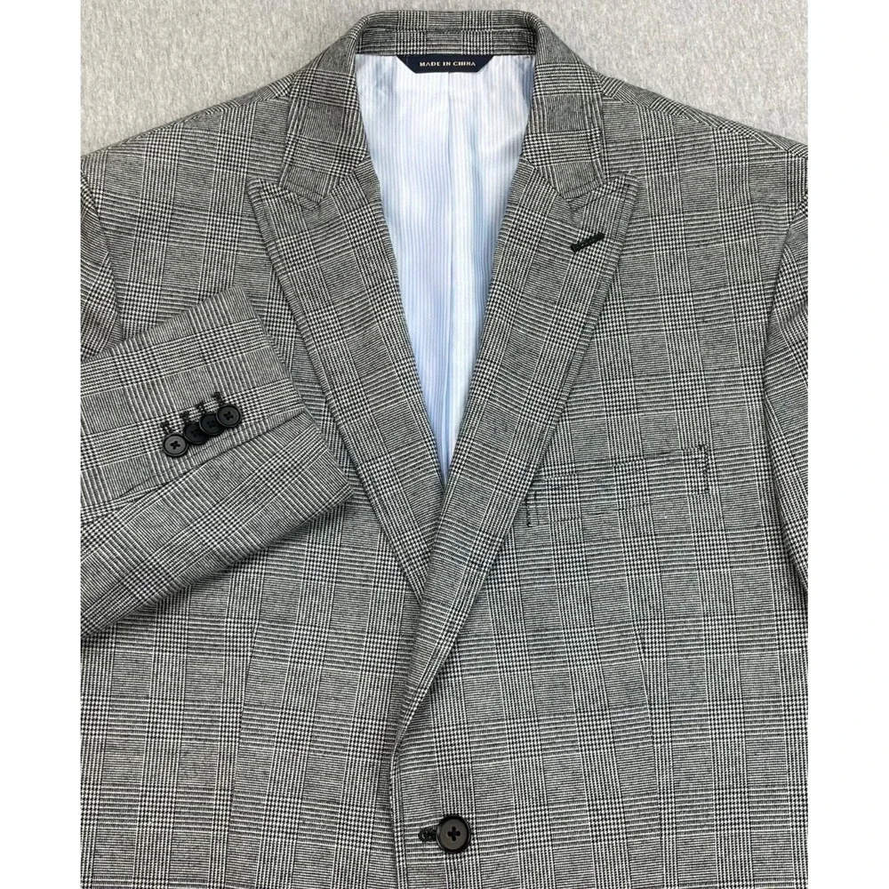 Banana Republic Blazer Mens 40R Plaid 100% Cotton 2-Button Single Breast Lined